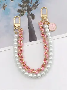 Dual Chain Pearl Handbag Strap, Elegant Style, Made with Durable Material, Perfect for All Seasons, Enhances Your Bags' Appeal