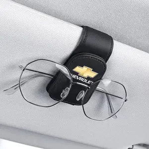 Car Sun Visor Holder Magnetic Leather, Magnetic Attachment, Auto Glasses Storage Sunglasses Clip Interior Accessories For Chevrolet Corvette Silverado Traverse Camaro Equinox Malibu
