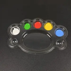 50pcs Pack Disposable Transparent Paint Palette Tray with 8 Wells - Small Foot-Shape Portable Paint Pallet Suitable for Painting, Watercolor,, Tempera - Ideal for,,, Classes, DIY Crafts