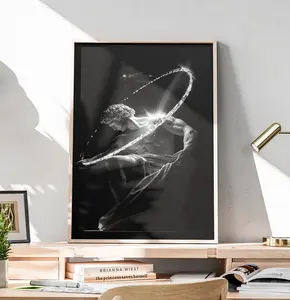 Modern Greek God Black & White Sculpture Poster | Themed Wall Art Print, Decor Room
