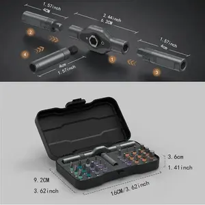 【MothersDayGift】24 in 1 Magnetic Screwdriver Set,Multifunctional Drill Bit Set,Household Repair Tool Kit,Detachable T-shaped Ratchet Handle Hardware