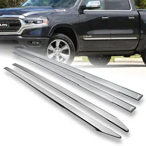 4pcs Chrome ABS Body Side Moldings Trim Compatible with 2019 - 2022 Dodge RAM 1500 Crew Cab