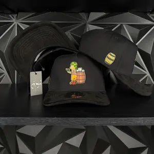 Chavo SnapBack hat-black suede visor