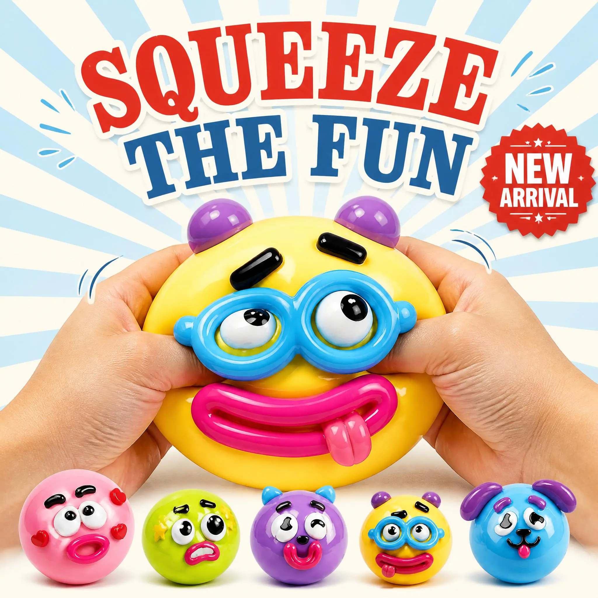 Dog Face Swap Squishy Toy, Soft Sensory Stress Ball, Cute Smiley Squeeze Fidget Toy for Desk, Relaxation Gift for Teens & Adults