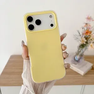 1pc TPU+PC Dual-Layer Jelly Protective Phone Case, 2.5mm Thick, Fashionable & Durable, Suitable for Men & Women, Ideal for Summer, Minimalist Macaron Colors, Compatible with IPhone 11/12/13/14/15/16/17/ 17 Pro/17 Pro Max/17 Air