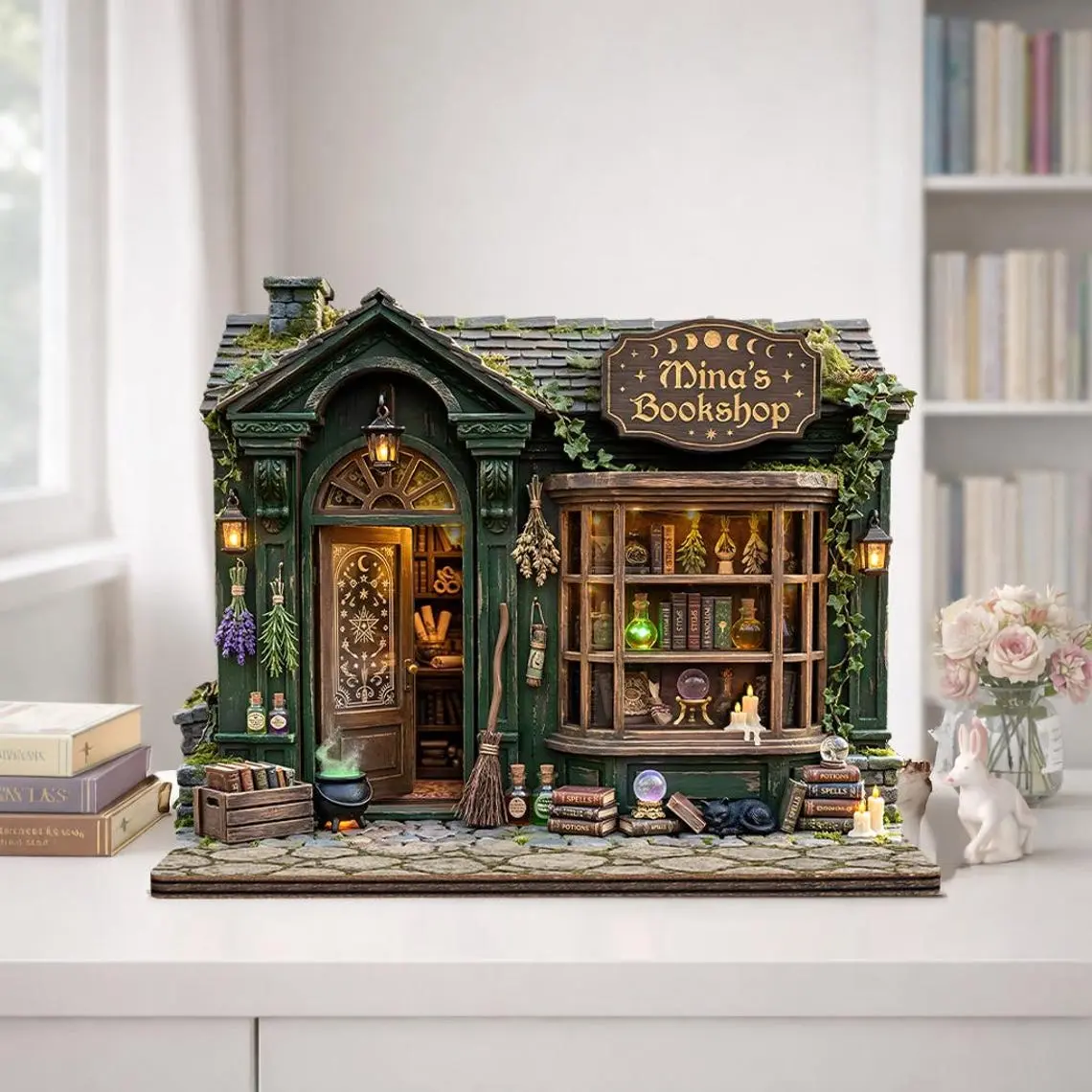 Personalized Bookshop Wooden Sign, Book Lover Gifts, Reading Nook Bookshelf Decor, Bookstore Storefront Shelf Sitter, Bookish Things, Bookshelf Decor, Bookshelf Trinkets