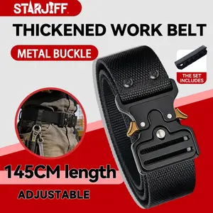 Starjiffji Wide Belt Thick Trendy Tactical Waistcoat, Adjustable Buckle Tool Belt for Electrical Repair Outdoor Sports, 3D Design, Front Narrow Back Wide