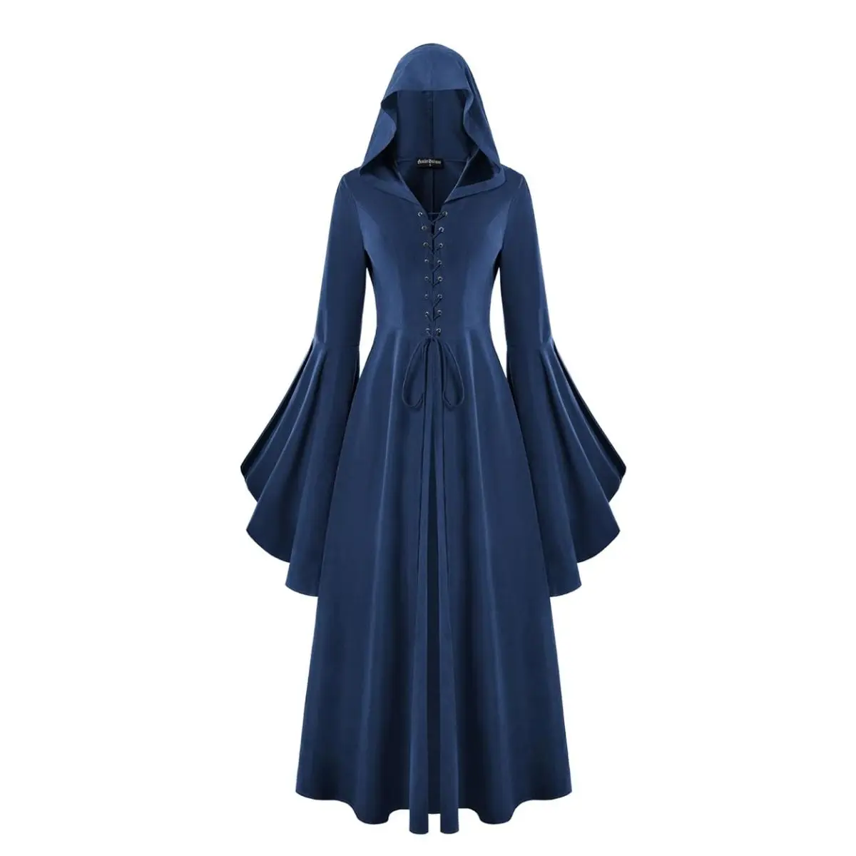Women’s Renaissance Pirate Dress – Medieval Hooded Peasant Costume with Pockets