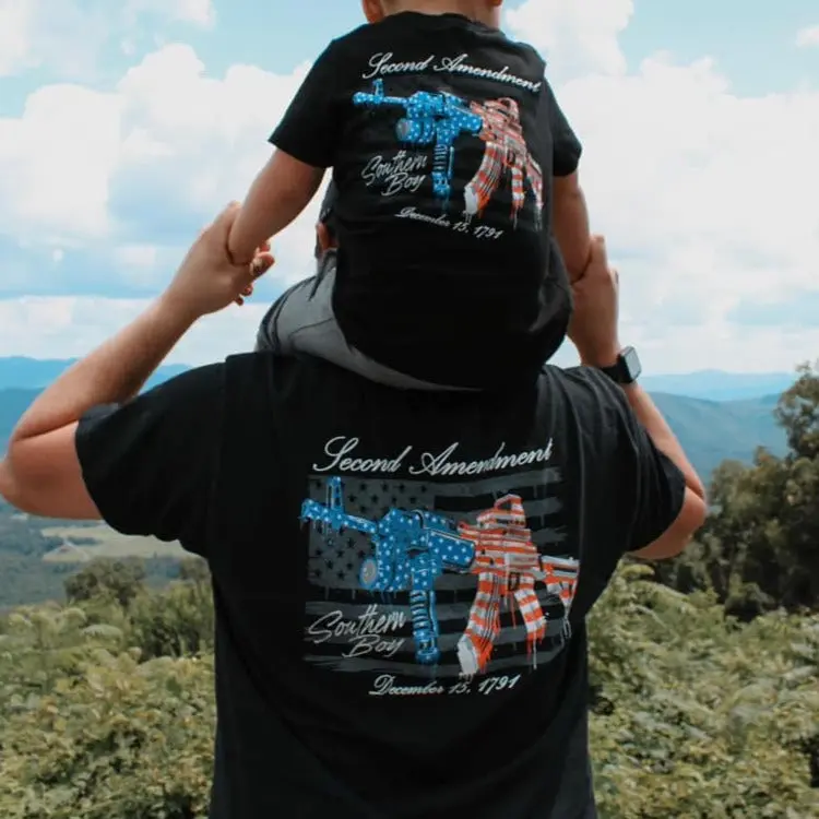 Second Amendment Men's Short Sleeve Shirt, Southern Boy Co Shirt, Family Matching Outfits, Dad And Son Tee, Young And Adult Shirt