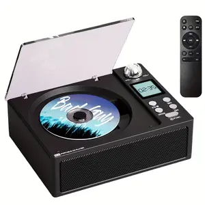 M-Amazup Multifunctional CD Player, Compact Bluetooth CD Player with Hi-Fi Stereo Sound, Anti-Skip, Remote Control, USB Music Playback, Dual Stereo Speakers, LED Display, Rechargeable Portable CD Player with Bluetooth, FM Radio, USB/TF Card Support