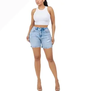 Amira Shorts ACID WASH DESTRUCTED HIGH RISE MIDI SHORTS 95% COTTON 4% POLYESTER 1% SPANDEX Comfortable Fit