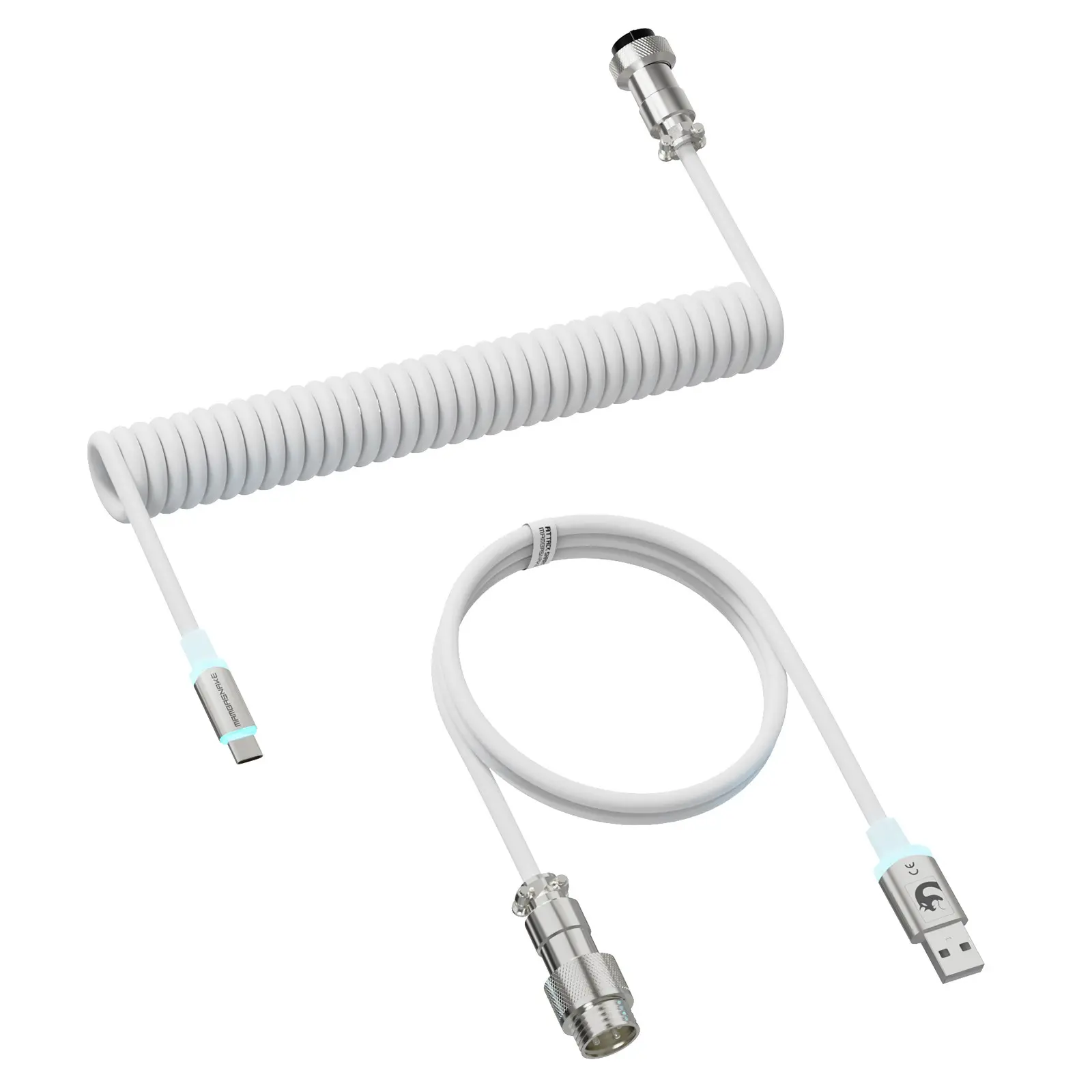 MAMBASNAKE C01Ultra Custom Aviator Cable TPU RGB Light Up USB-C Gaming Keyboard Mouse Cable Gaming Accessories