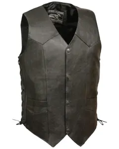 Milwaukee Leather Men's Men'S 4X Classic Side Lace Biker Vest Big - El1315go 4X