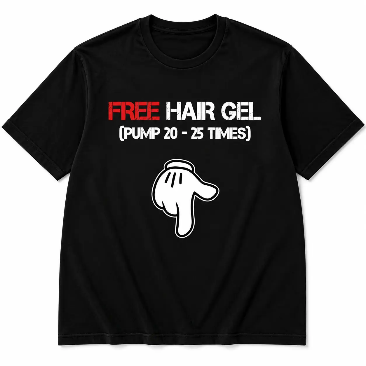 Men's Novelty Humorous T-Shirt – Creative Graphic Tee Featuring a Hair Gel Pump and Dispenser Design; Loose, Retro Style Suitable for Parties and Casual Wear