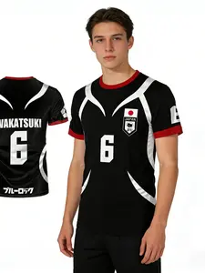 Summer 3D Print Blue Lock Cosplay Football Jersey Men‘s T-shirt Daily Outdoor Sports Quick Dry Breathable Short Sleeve