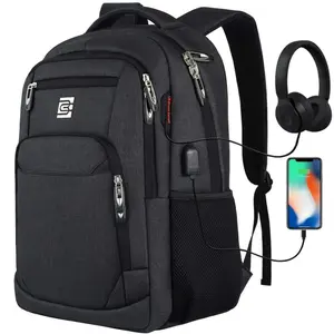 with USB Charging Port Water-Resistant Business Backpack for Work Travel School Multi Functional Bag 15.6-inch Laptops A4 Folders Perfect Fit Protection