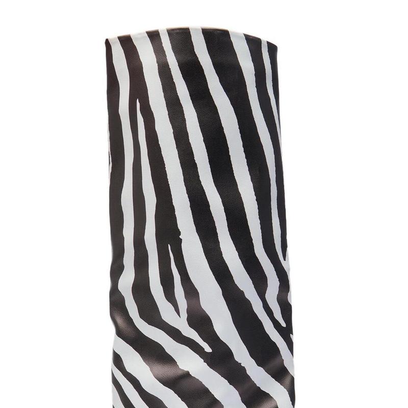 AZALEA WANG KENYA ZEBRA KNEE HIGH WEDGE BOOT
