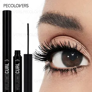 3D Black Mascara with Brush Lengthening Curling Waterproof Natural Long Lasting Fast Drying Eyelashes Make Up Fluffy Lashes Mascara