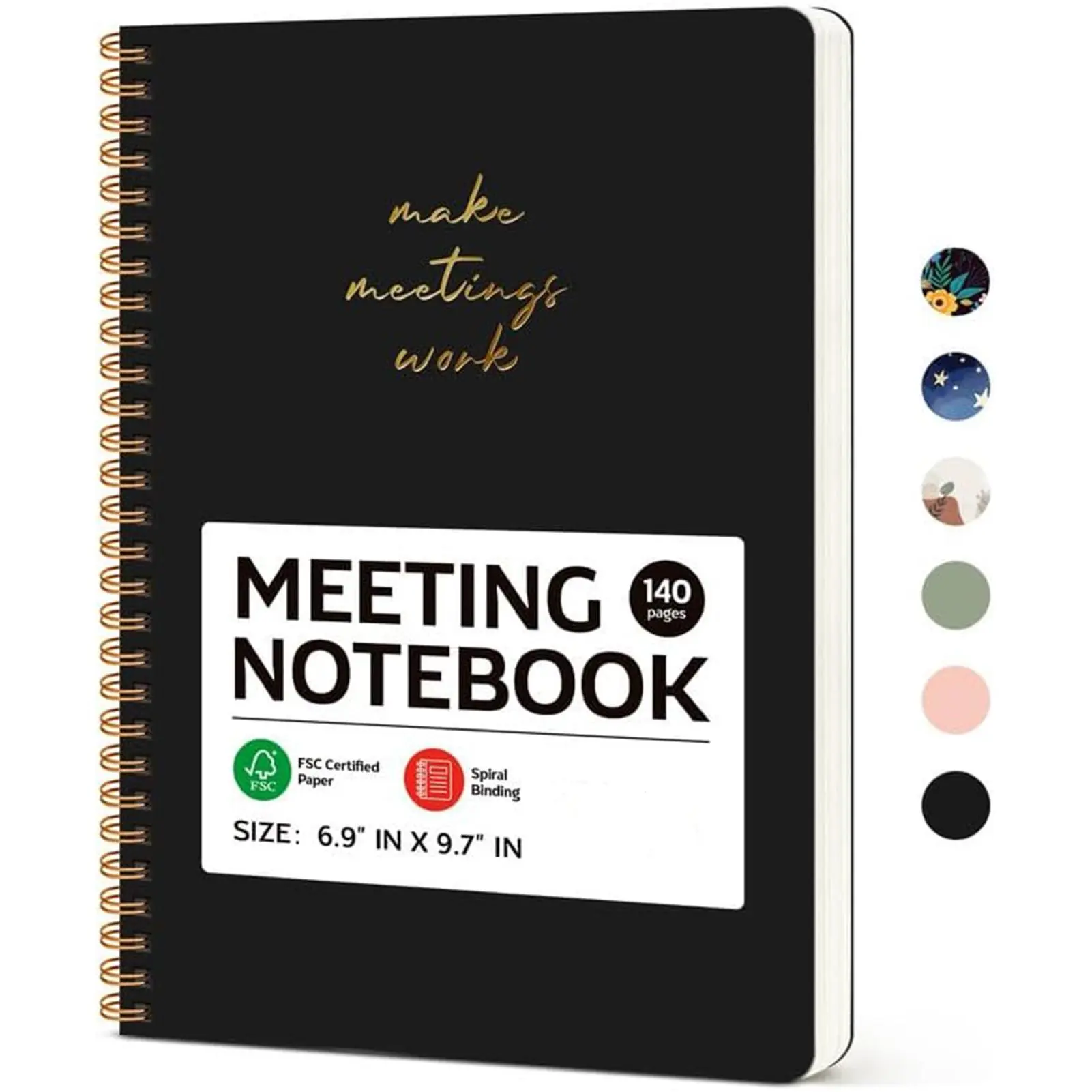 Meeting Notebook for Work Organization - Work notebook with action items, Meeting Minutes Planner Notebook, Perfect Office Supplies for Men & Women