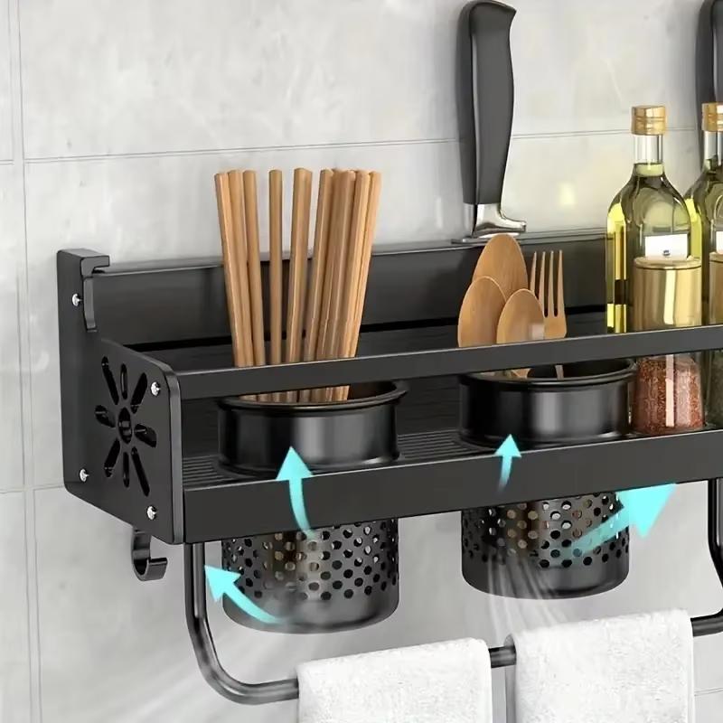 Kitchen Spice Knife Holder Storage Rack Knives Holder Knife Stand Spice Rack Organizer Shelf Wall mounted Knives Holder