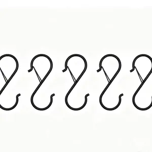 5-Pack Metal S Hooks with Safety Clips, Durable Hanging Accessories, Ideal for Home Organization, Secure and Reliable Hooks