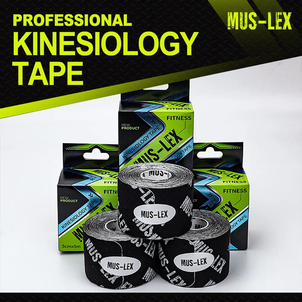 MUS-LEX Kinesiology Tape 3-Pack 2"x16ft – Waterproof, Latex-Free, Strong Adhesive
