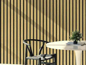 45cm x 10m Wood Grain Striped Wallpaper – PVC Self-Adhesive Wall Sticker for Home Decor Walnut Acoustic