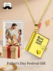 Unique Father's Day Gift, Special Edition Flip Book Necklace with Loving Message, Elegant Gold and Silver Color Chain, Meaningful Keepsake for Dad and Husband  Suitable for various occasions, Exquisite Jewelry Gift