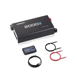 Renogy 2000W 24V Pure Sine Wave Inverter | 92% Efficient, 4000W Peak Power, Dual AC Outputs and Remote Control for RV, Truck, Marine