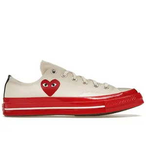 Converse Unisex Chuck Taylor All Star 70 Ox Comme des Garcons PLAY Egret Red Midsole, from StockX