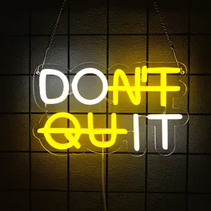 Don't Quit Neon Sign, LED Gym Neon Lights Sign for Home Gym Decor, Don‘t Quit Neon Lights for Office Room Gym Room Game Room Bedroom Classroom Decor