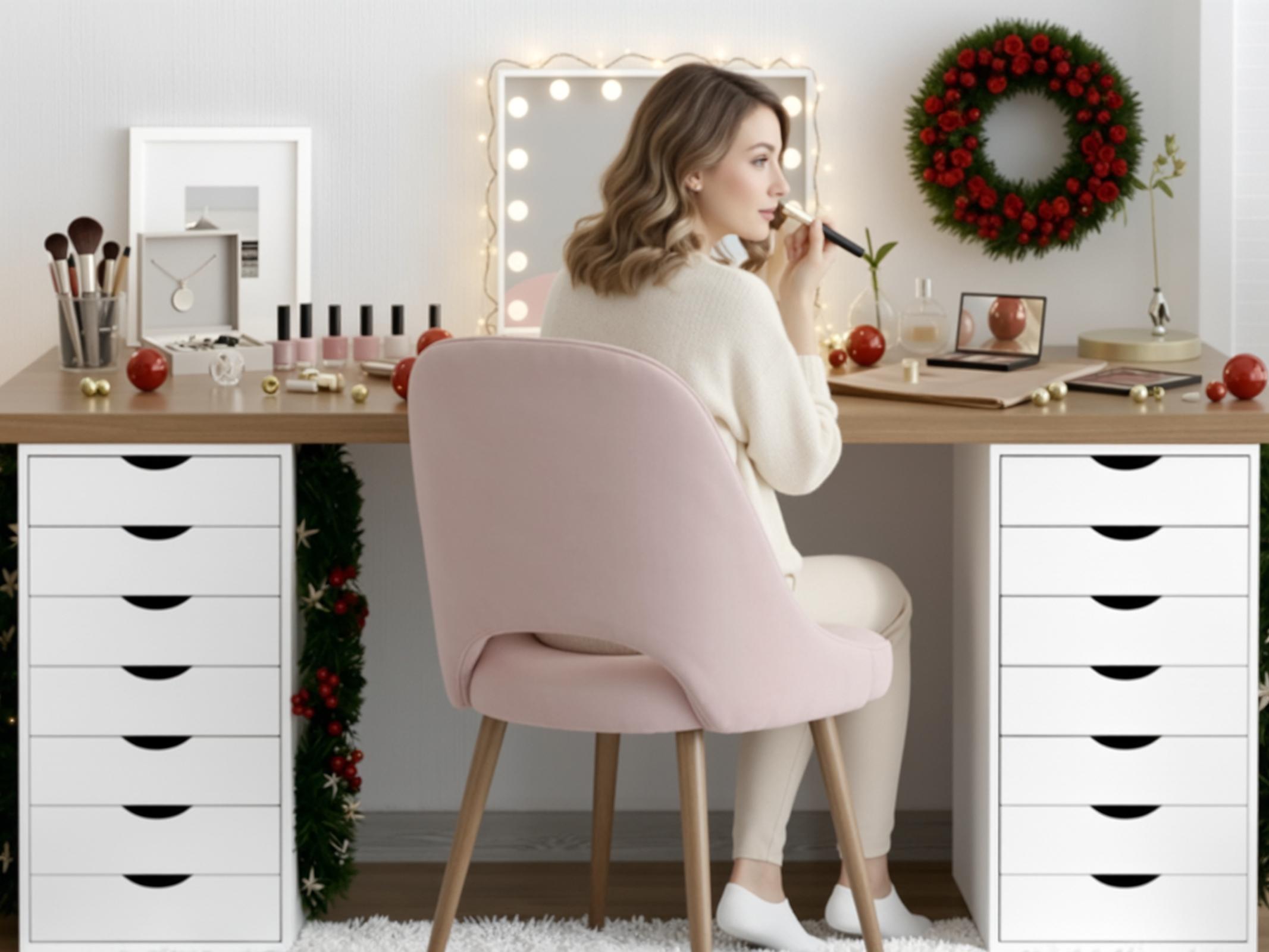 VOWNER 7-Drawer Organizer, Tall Chest of Drawers with Caster Wheels, Alex Drawers File Vanity Storage for Home Office, Bedroom