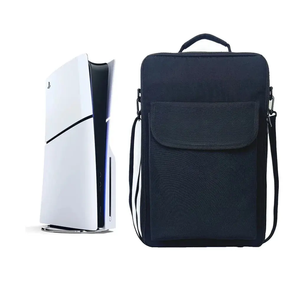 New PS5 Slim Protector Carrying Case - Lightweight Nylon Cloth Portable Storage Shoulder Backpack, Protective Cover for Playstation 5 Slim Game Accessories, No Unnecessary Bulk Design