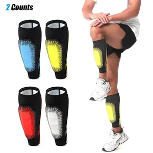 Soccer Shin Guards Pads, 1 Pair Calf Sleeve Compression with EVA Pads Suitable for Football Baseball Taekwondo Boxing MTB, Outdoor Sports Protective Gear