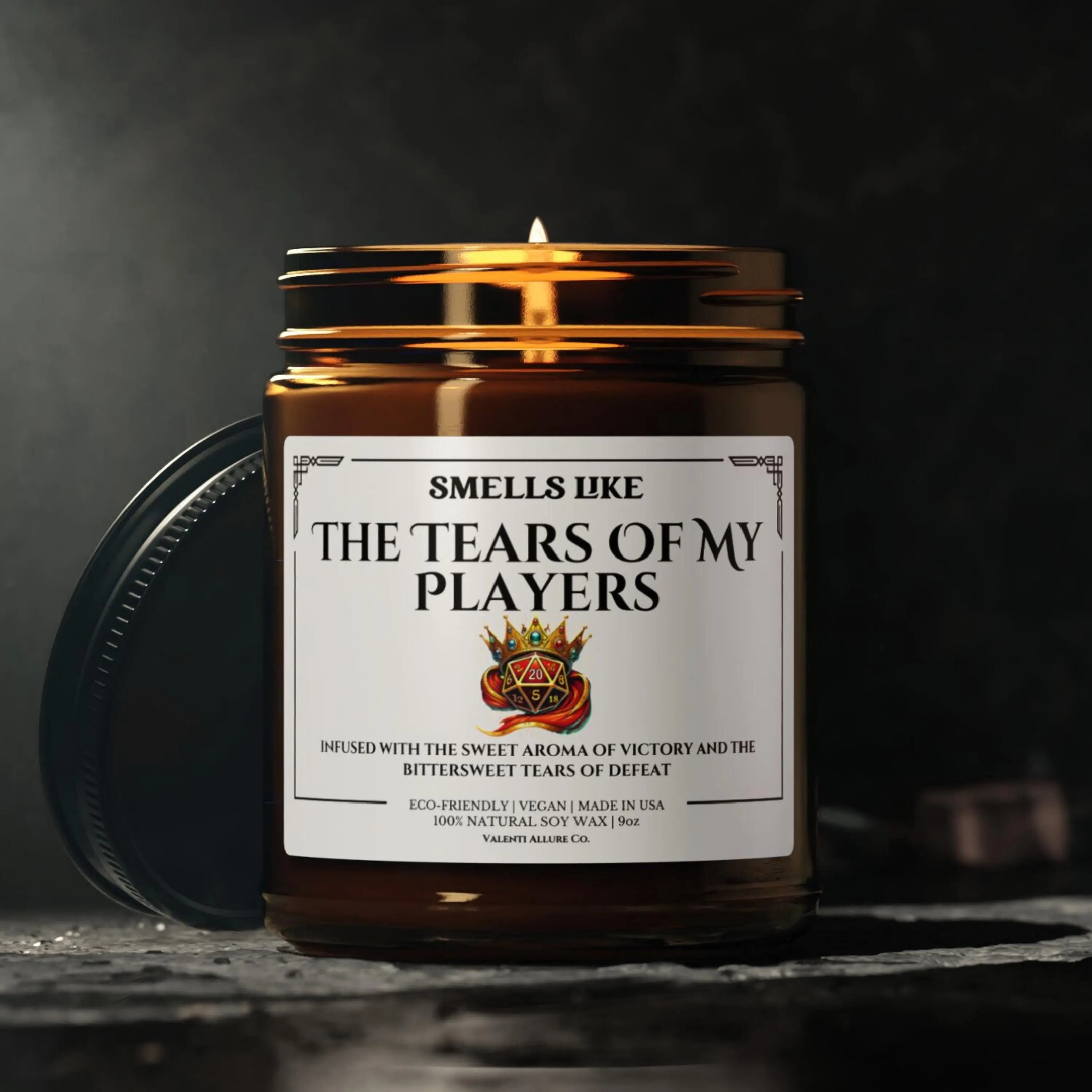 DnD Dungeon Master Candle, Christmas Gifts, Smells Like the Tears of My Players, Gamer Gift, Dungeons and Dragons DM Candle, Funny Candles