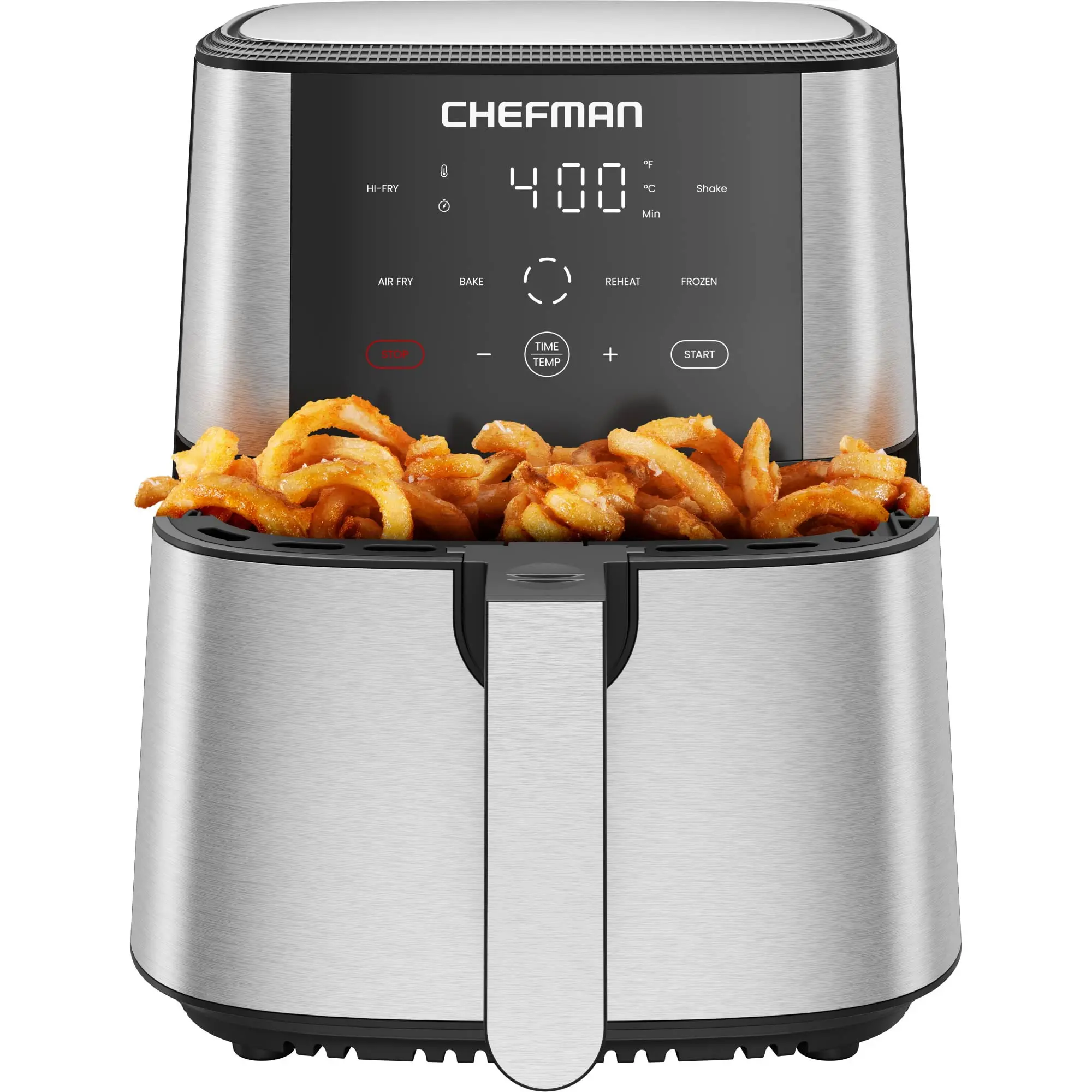 Chefman 6 Qt. Air Fryer 4 Functions w Touch Controls, HI-FRY Button, Stainless Steel