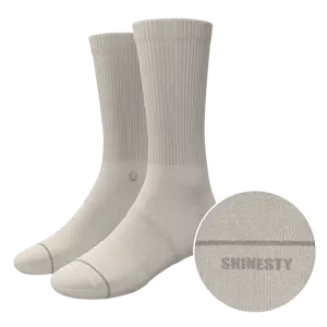 The Sandstorm | Shinesty Plain Tan Heel Hammock™ Crew Socks