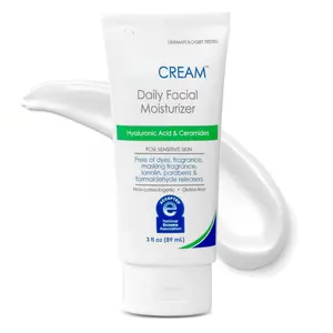 Vanicream Daily Facial Moisturizer With Ceramides and Hyaluronic Acid - Formulated Without Common Irritants for Those with Sensitive Skin, 3 fl oz (Pack of 1)