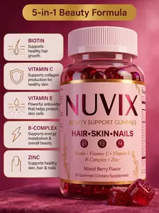 NUVIX Advanced Hair Skin Nails Gummies – Daily Beauty Support – 30 Count