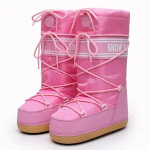 Viral 2025 Winter Ski Space Boot Fashion Round Toe Mid-Calf Women's Snow Boot Thickened Moon Shoe