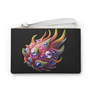 Whimsical Dragonfruit Clutch Bag, Fun Evening Accessory, Birthday Gift, Unique Art Purse, Statement Piece, Cute Handbag