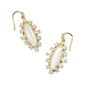 Kendra Scott Eva Crystal Framed Drop Earrings - White Mix