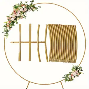 6.5/7.2FT Metal Circle Arch Stand, Gold Circle Arch, Easy Assembly Round Balloon Arch Stand, Decoration Circle Garland Frame for Birthday Party, Wedding Ceremony