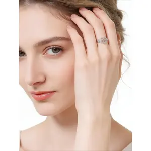 925 Sterling Silver Heart Cross Ring Christian Faith Religious Jewelry Gifts for Women