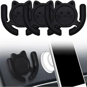 Multi-Surface Holder - Mount 3 Pack Compatible for Popsocket Grip Holder, Adhesive Sticky Pad (Black) for  Office Desk Wall Mount