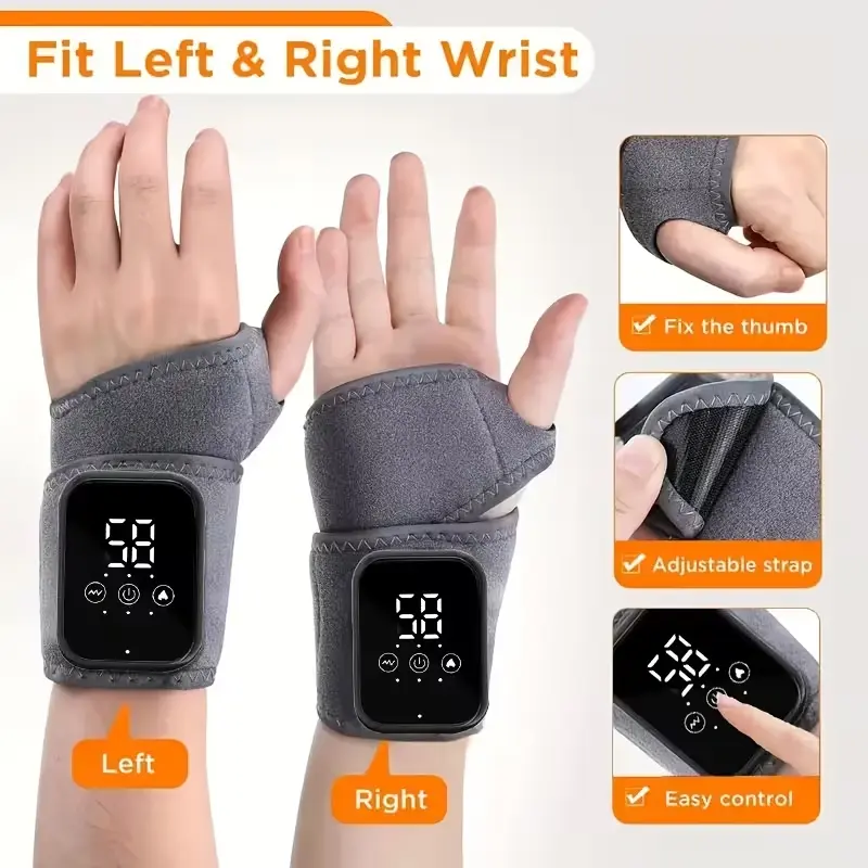 Hand Massager with Adjustable Temperature & Speed, 3-Mode Vibration/Heat, Wrist Guard & Strap - Portable Device for, Carpal Tunnel, - Men & Women, Left/Right Hand Use,Gift for Men Women,Summer Vibe
