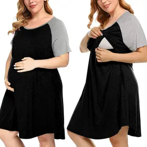 Women's Plus Size Labor and Delivery Gown Nursing Nightgown Maternity Sleepwear Dress for Breastfeeding