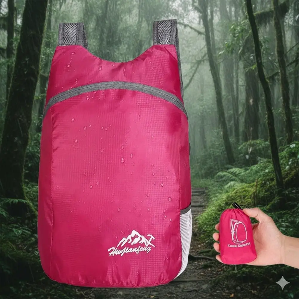 Ultralight Foldable Waterproof Lightweight Backpack with Breathable Straps, Adjustable Load System, Durable Fabric, Ventilated Back Panel, Multi-Pocket Design, and External Attachments for Camping, Hiking & Travel.
