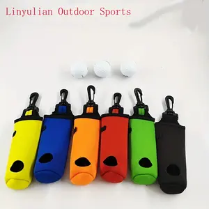 Neoprene Golf Ball Storage Bag Can Hold 3 Balls Portable Golf Ball Protector (5pcs)