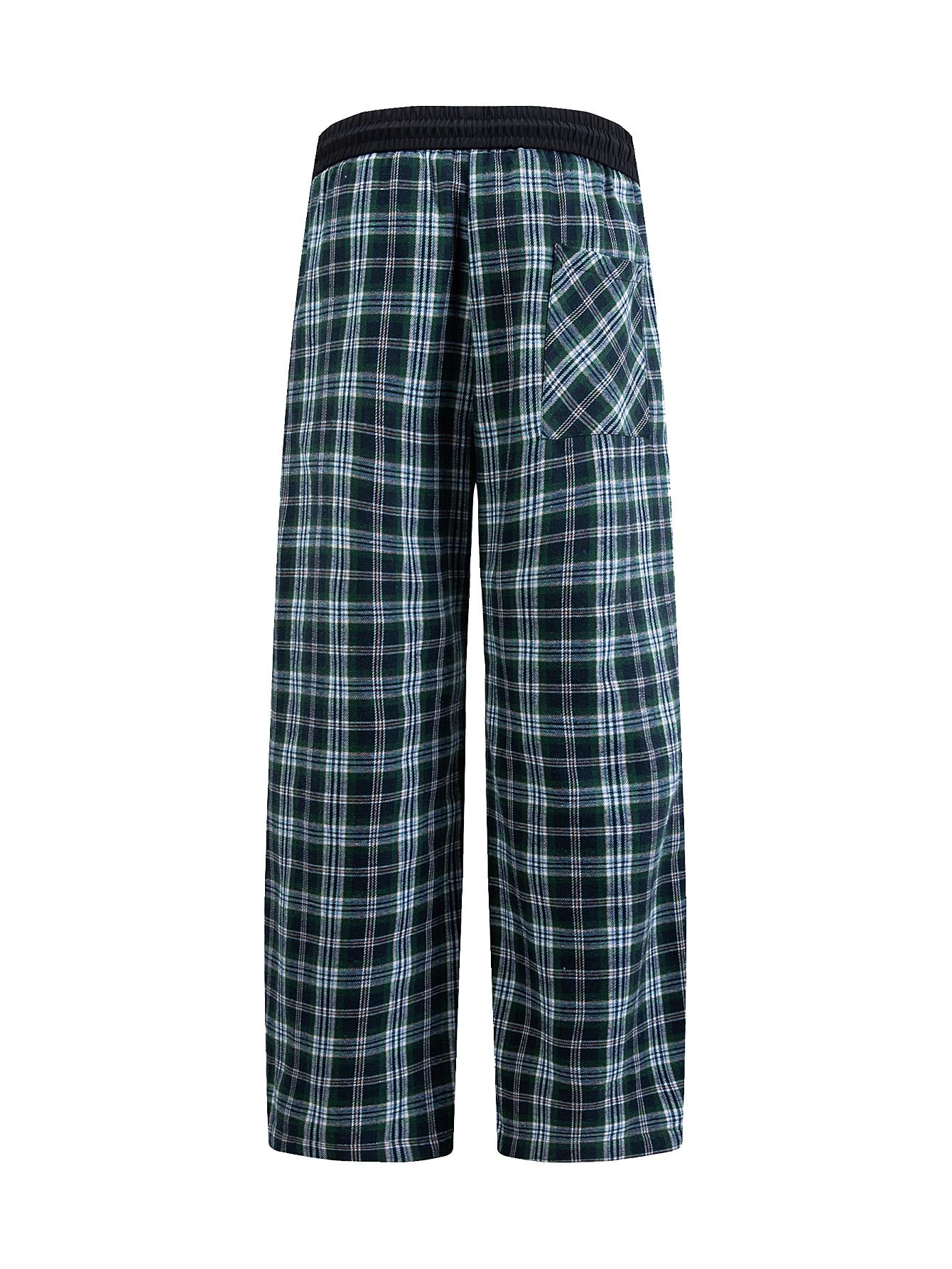 CCCMAI Men's plaid drawstring pants, soft and comfortable four-season lounge pants with an elastic waistband, versatile everyday warm bottoms for both men and women CCCMAI Men's plaid drawstring pants, soft and comfortable four-season lounge pants with an elastic waistband, versatile everyday warm bottoms for both men and women